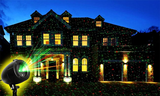 solar powered christmas projector lights outdoor